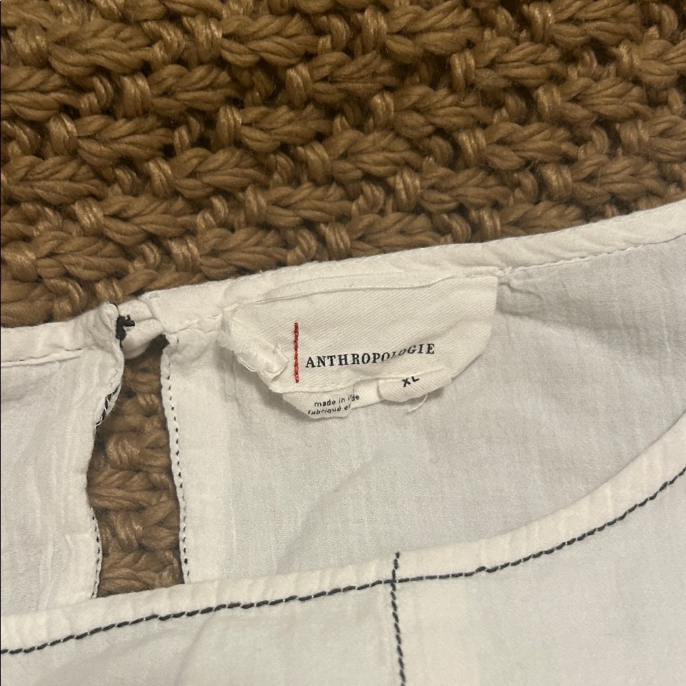 Anthropologie White Tunic Top